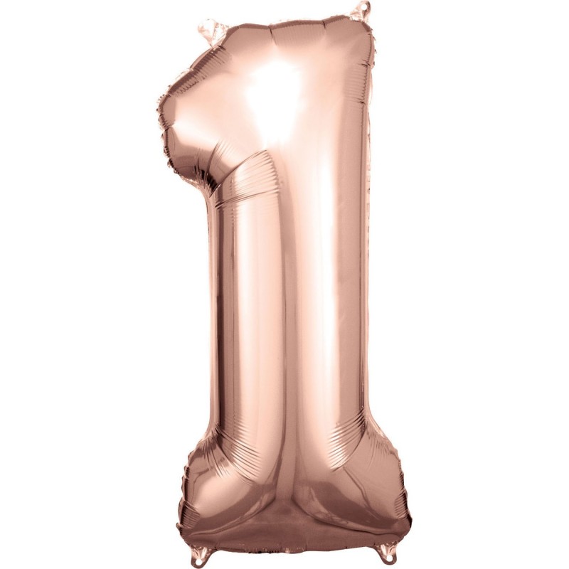 Folinis balionas "Skaičius 1"/Rose Gold (34" 86 cm)