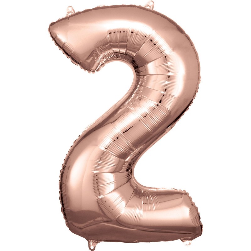 Folinis balionas "Skaičius 2"/Rose Gold (34" 86 cm)