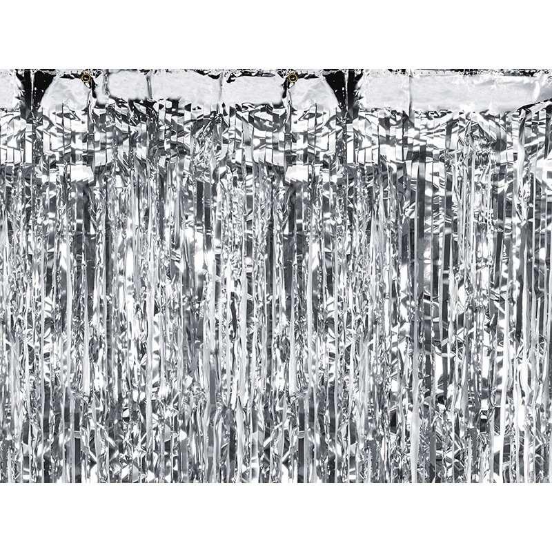 Dekoracija "Lietutis" / sidabrinis 90 x 250 cm.
