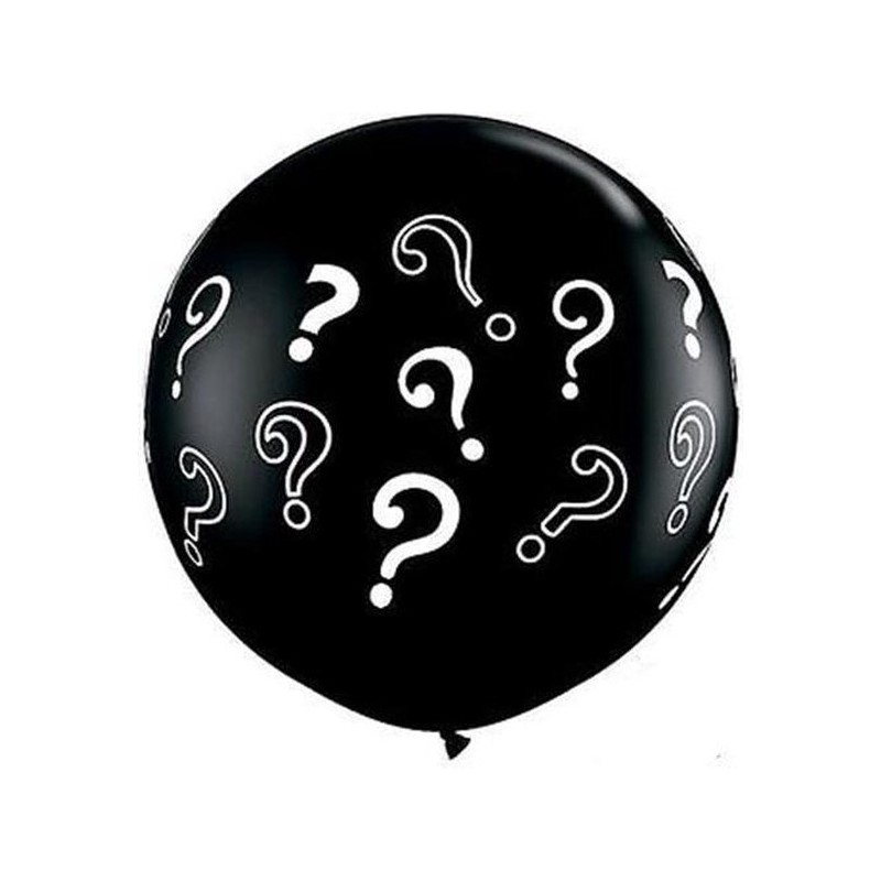 Juodas balionas GIRL "?"  d 61 cm su konffeti ir helio dujomis