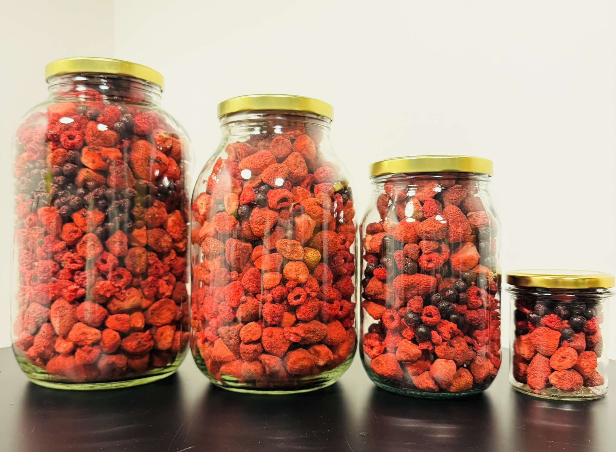 Liofilizuotos uogos 0,350 l stiklainyje