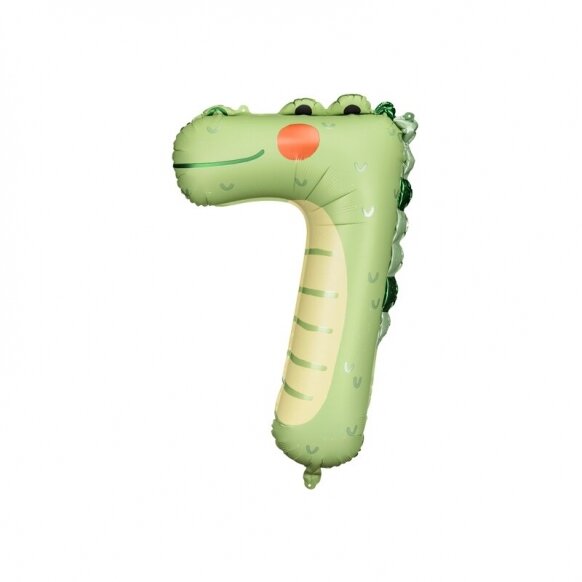 Folinis balionas "Skaičius 7"/krokodilas (73 cm.)