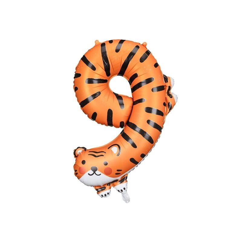 Folinis balionas "Skaičius 9"/tigriukas (75 cm.)