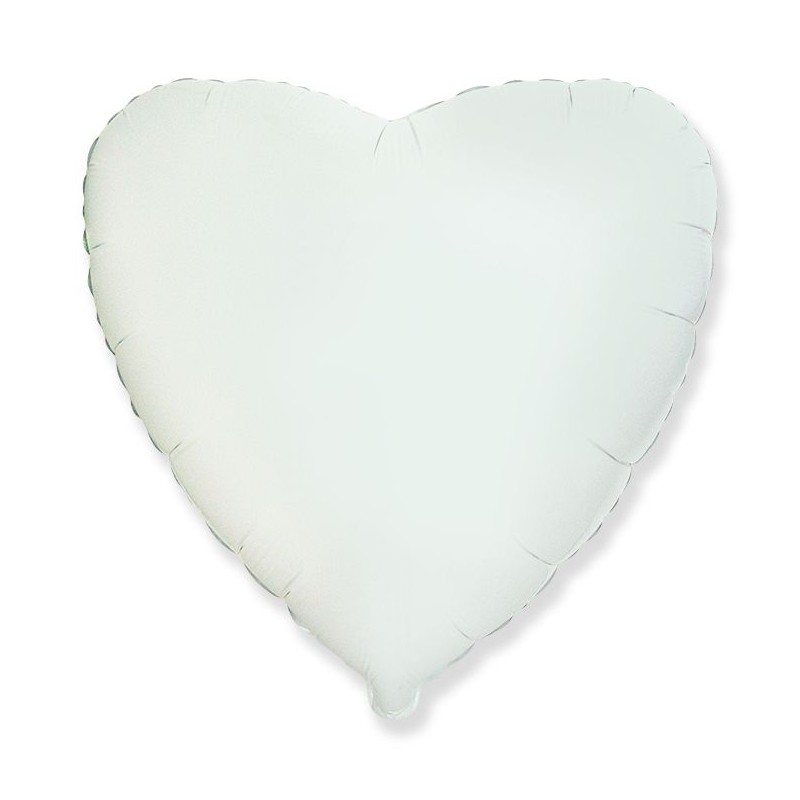 Folinis balionas "Širdelė"/balta 48 cm.